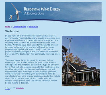Residential Wind Energy Website